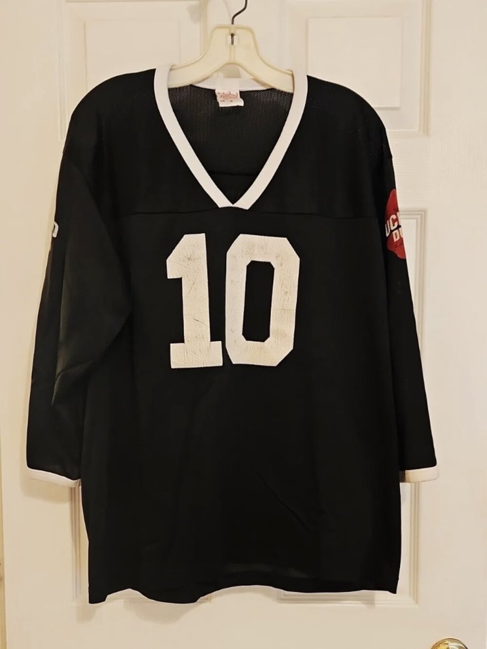 RARE 90's Lucky Brand Black Jersey with White Collar Tag